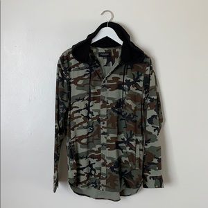 Pacsun Hooded Camo Shirt